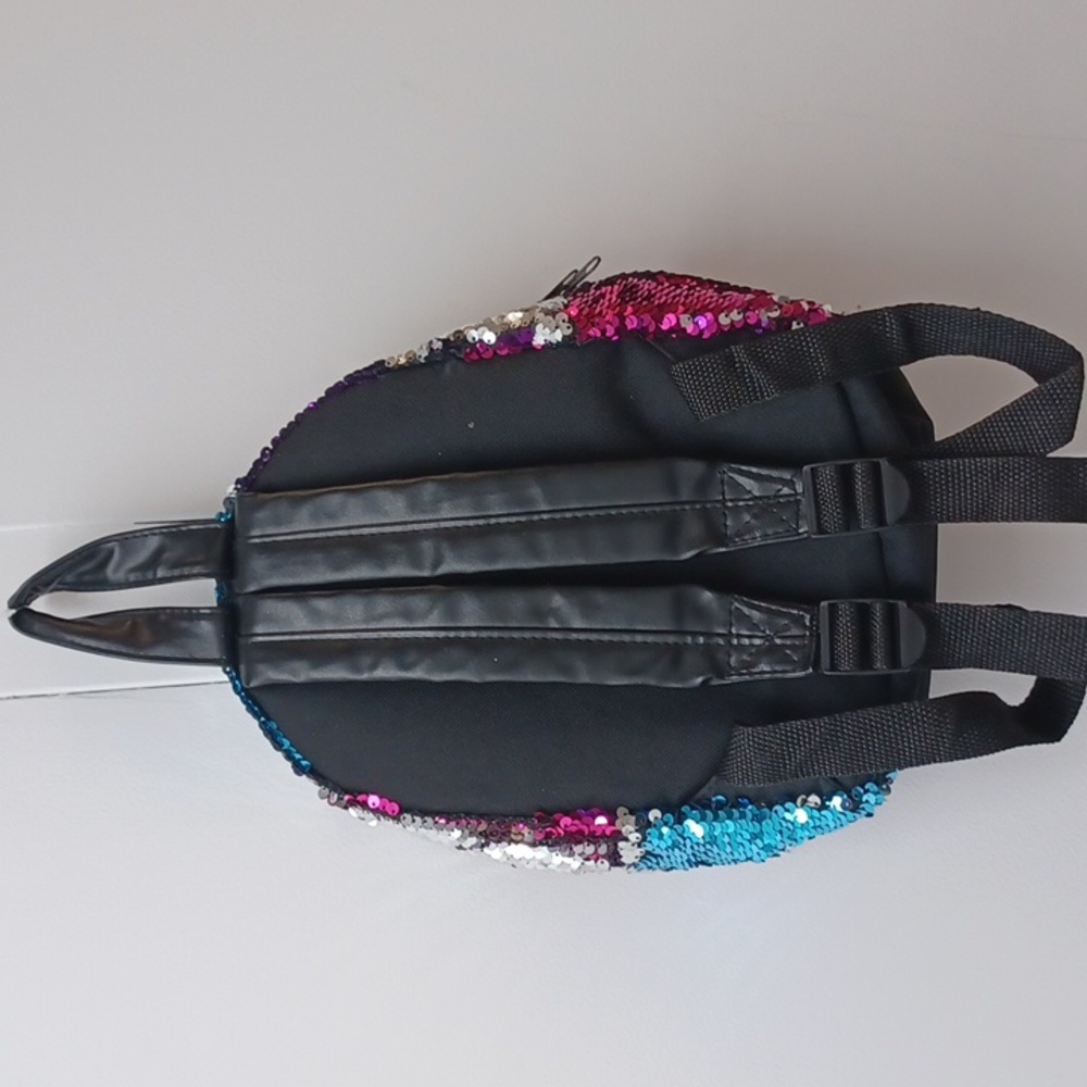 Sequin Backpack - Multicolor Stylelabgirl.com Small Fake Leather Straps NWOT - Picture 3 of 6